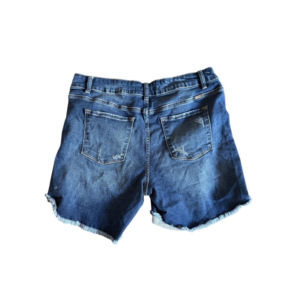 KanCan Distressed Denim Shorts Cuffed Hem Ripped Blue Jean Shorts Size 18 - Picture 3 of 4